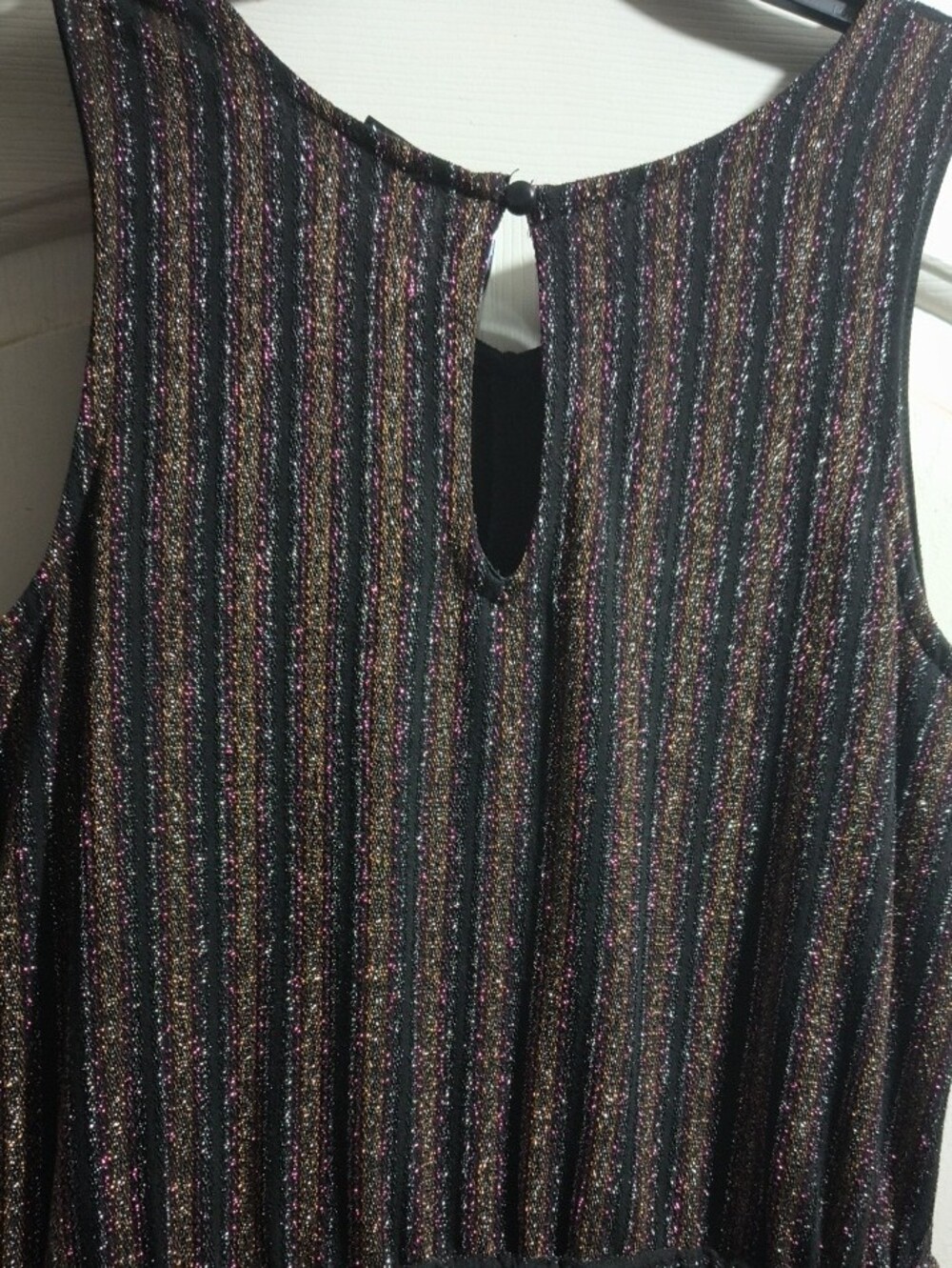 art class Black Maxi Dress with Metallic Pink Stripes - Picture 3 of 5